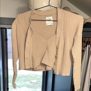 Abercrombie & Fitch Tan Women's Cardigan Set
